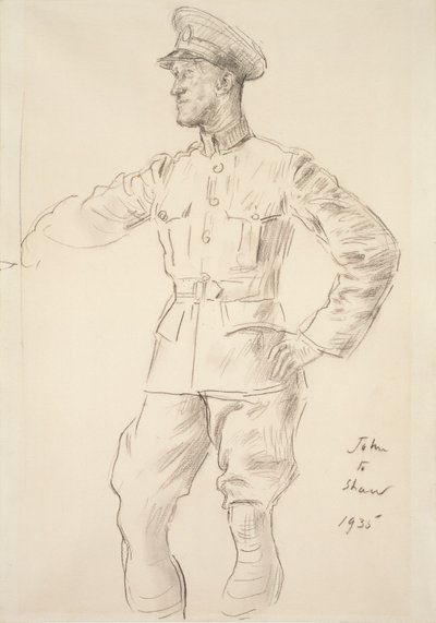 Portræt af flyvemanden T.E. Shaw Lawrence af Arabien, 1935 af Augustus John