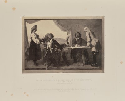 Peter den Stores første interview med Catherine Peter den Store ser Katherine for..., 1858. af Augustus Leopold Egg
