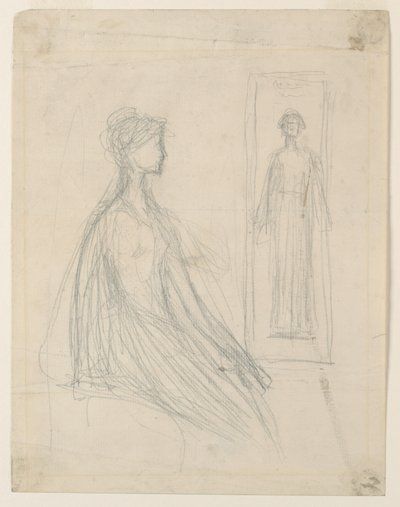 Undersøgelser for Violet Sargent Bronze Plaque i Art Institute of Chicago af Augustus Saint Gaudens