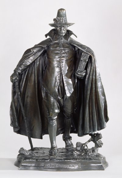 The Puritan, 1899 (mørk brunsort patineret bronze) af Augustus Saint Gaudens