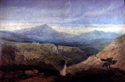 Mawddach-flodens dal: Cader Idris i det fjerne af Augustus Wall Callcott