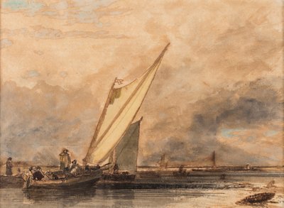 On the Medway, ukendt dato (akvarel på papir) af Augustus Wall Callcott