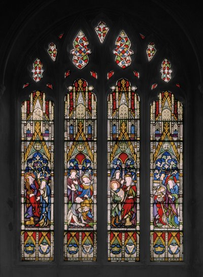 Bibelske scener af David og Saul, 1852 (farvet glas) af Augustus Welby Northmore Pugin