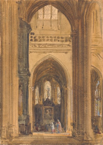 Interiør af en gotisk kirke af Augustus Welby Northmore Pugin