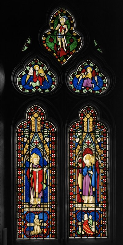 St. Augustine og St. Gregory, Chapel East Window, ca. 1844 (farvet glas) af Augustus Welby Northmore Pugin
