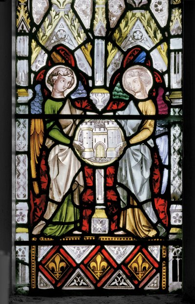 Virgin & Christ med scener fra hendes liv, detaljer, 1851 (farvet glas) af Augustus Welby Northmore Pugin