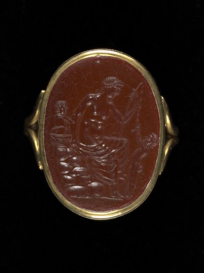 Ringsten forestillende Afrodite, ca. 100-70 f.Kr. (karneol) af Aulos Aulos
