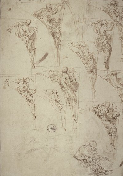 Studier for Profeter i Spandrels af Aurelio Luini