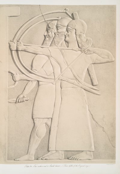 To bueskytter og en skjoldbærer, 1849 af Austen Henry Layard