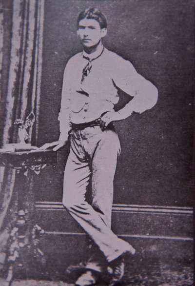 Kelly Gang-medlem Steve Hart, der døde i flammerne på Glenrowan Hotel, 28. juni 1880 (s/h-foto) af Australian Photographer
