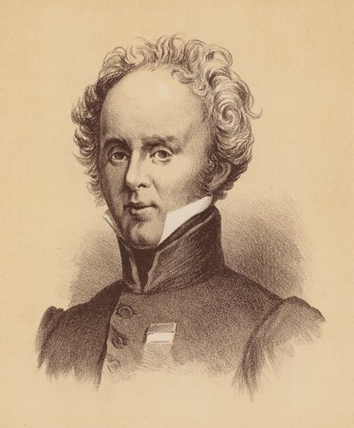 Generalløjtnant Sir Richard Bourke, ottende guvernør i New South Wales (farvelitografi) af Australian School