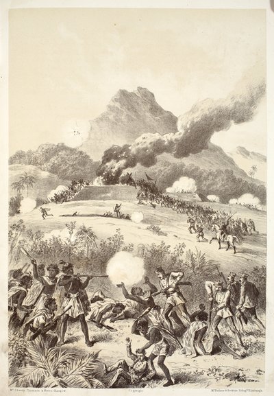 At tage en Maori-skanse, fra The History of Australasia af David Blair, McGrady, Thomson og Niven, 1879 af Australian School