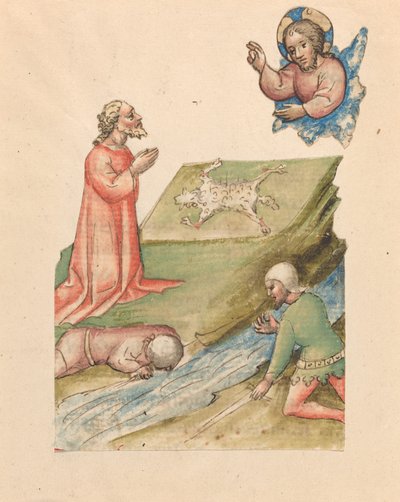 Gideon og fleece, med udvælgelsen af Gideons hær af Austrian 15th Century