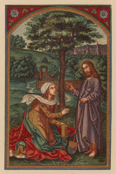 Jesus siger til hende: Maria! (chromolith) af Austrian School