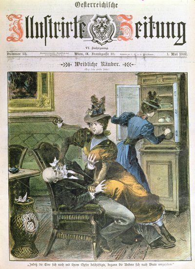 Lady Robbers, forsiden af Illustrierte Zeitung, maj 1897 af Austrian School