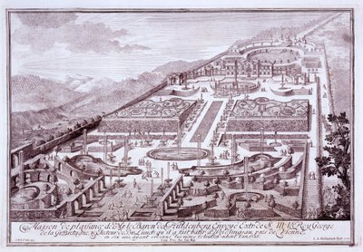 Baron de Huldenburgs storslåede haver og palads, bygget af ham i Widlingsau, 1719 af Austrian School