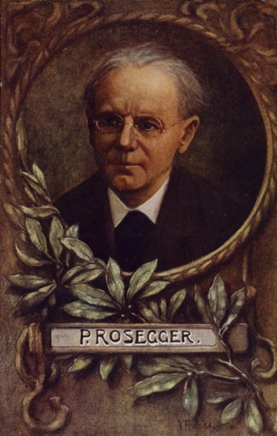 Portræt af Peter Rosegger af Austrian School