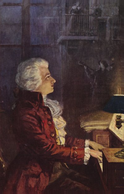 Portræt af Wolfgang Amadeus Mozart af Austrian School