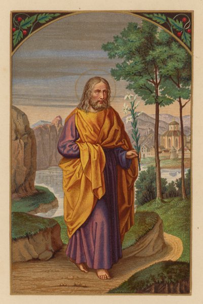 Saint Joseph, skytshelgen for kirken (chromolith) af Austrian School