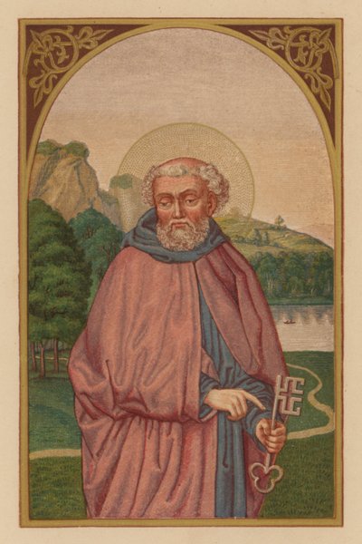St. Peter, apostel (chromolith) af Austrian School