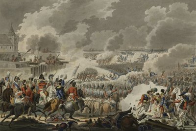 Slaget ved Waterloo, 18. juni 1815, udgivet af Artaria and Co, ca. 1820 (farvet radering) af Austrian School