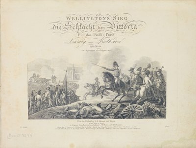 Titelblad fra Wellingtons Victory, Op. 91, udgivet af S.A. Steiner & Comp., Wien af Austrian School