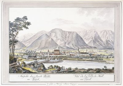 Udsigt over Hall i Tirol, 1779-1792 af Austrian School