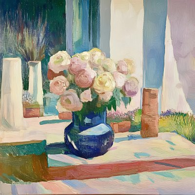 Blomster i det solbeskinnede vindue af Avanesova Elena