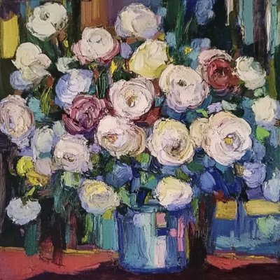 Farverig blomsterbuket af Avanesova Elena