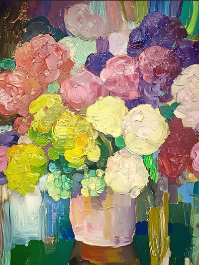 Farverig blomsterbuket af Avanesova Elena
