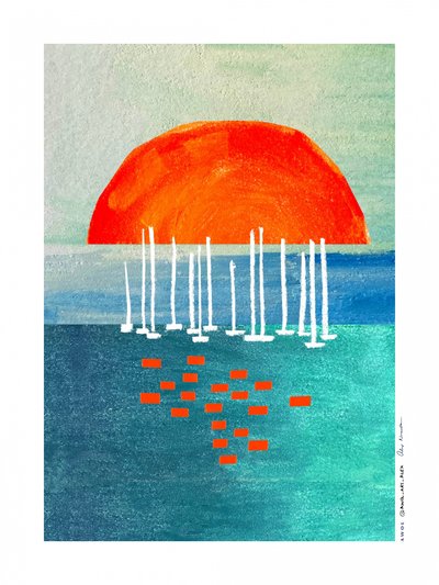 Orange Sun Sejlbåde af Awol Art Alex