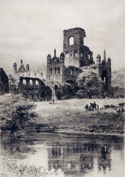 Kirkstall Abbey fra sydøst af Axel Haig