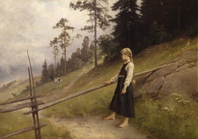Dairymaid (olie på lærred) af Axel Hjalmar Ender