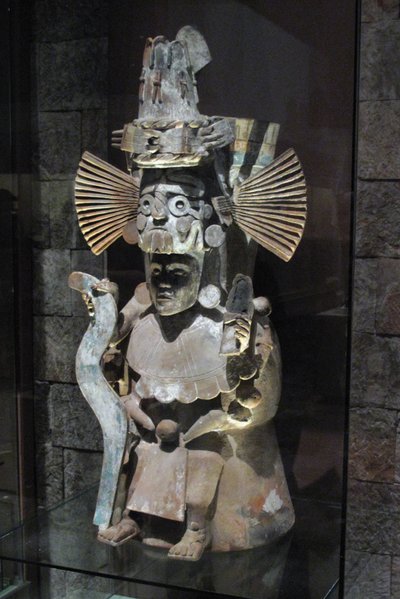 Røgelsebrænder i form af guden Tlaloc, Tlahuac, sen postklassisk periode, ca. 1500 af Aztec