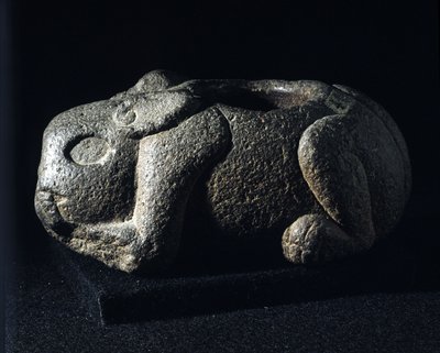 Aztekisk kunst: Ometochtli, guds kaninboss af drukkenskab. af Aztec Aztec