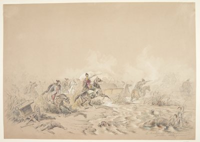Krigsscene af B. Bachmann Hohmann