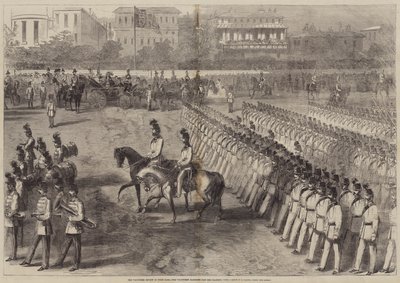 The Volunteer Review i Hyde Park, de frivillige, der marcherer forbi Hendes Majestæt af B. Clayton
