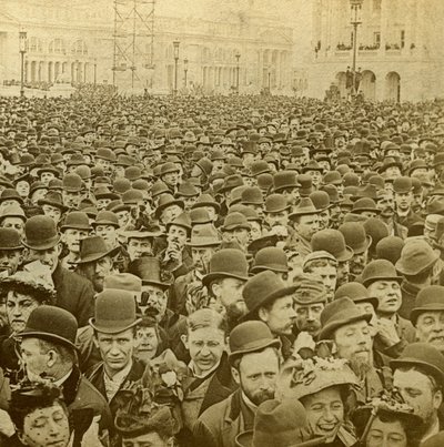 Folkemængde ved åbningen af Columbian Exhibition, Chicago, Illinois, USA, 1893. af B. W. Kilburn