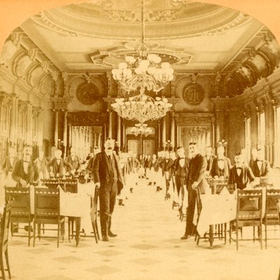 The Great Dining Hall, Windsor Hotel, siges at være den fineste i verden, Montreal, Canada, 1894. af B. W. Kilburn