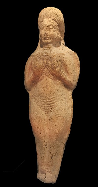 Figur af nøgen kvinde. Terracotta, Babylon, 2. årtusinde f.Kr. Musee de la Castre, Cannes. af Babylonian