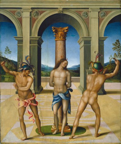 Kristi flagelation, ca. 15121515. af Bacchiacca