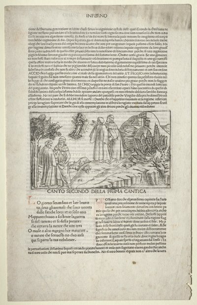 Dante og Virgil med Beatrices syn, ca. 1481-1485. af Baccio Baldini