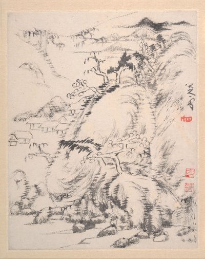Landskabsalbum, dateret 1699. af Bada Shanren