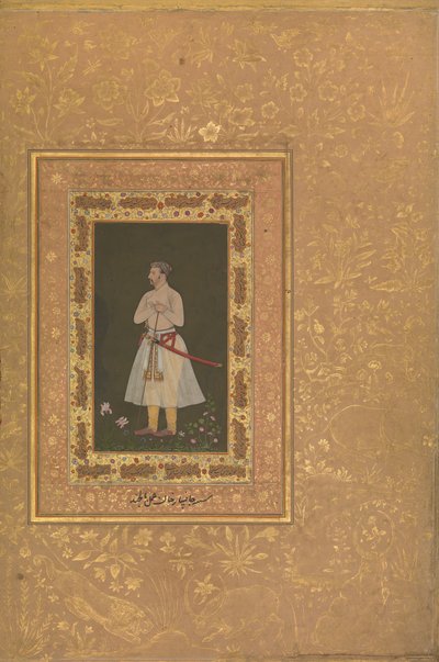 Portræt af Jahangir Beg, Jansipar Khan, Folio fra Shah Jahan Album, ca. 1627 af Balchand