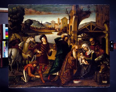 De hellige tre kongers tilbedelse (panel) af Baldassare di Matteo Carrari