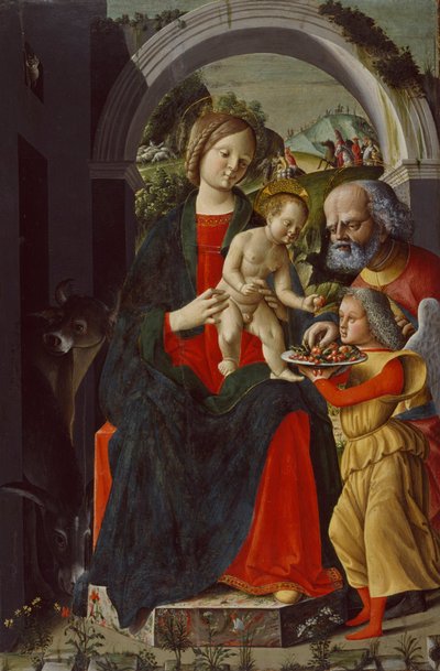 Den hellige familie med en engel, ca. 1485 af Baldassare di Matteo Carrari