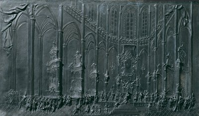 Kroningen af ​​Maria Theresia i Prags katedral som "konge" af Bøhmen den 12. maj 1743 af Balthasar Ferdinand Moll