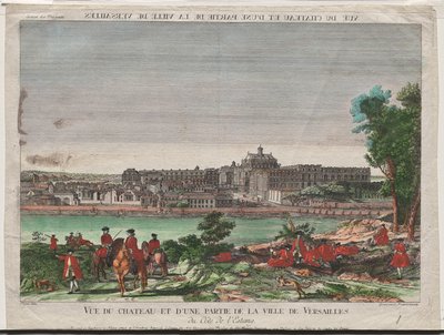 Udsigt over slottet og en del af byen Versailles af Balthasar Friedrich Leizelt