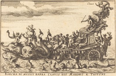 Båd af rapra-musikere Clauco gud Marino og Tritoni af Balthasar Moncornet after Remigio Cantagallina