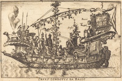 Orpheus ledet af Bacchus af Balthasar Moncornet after Remigio Cantagallina